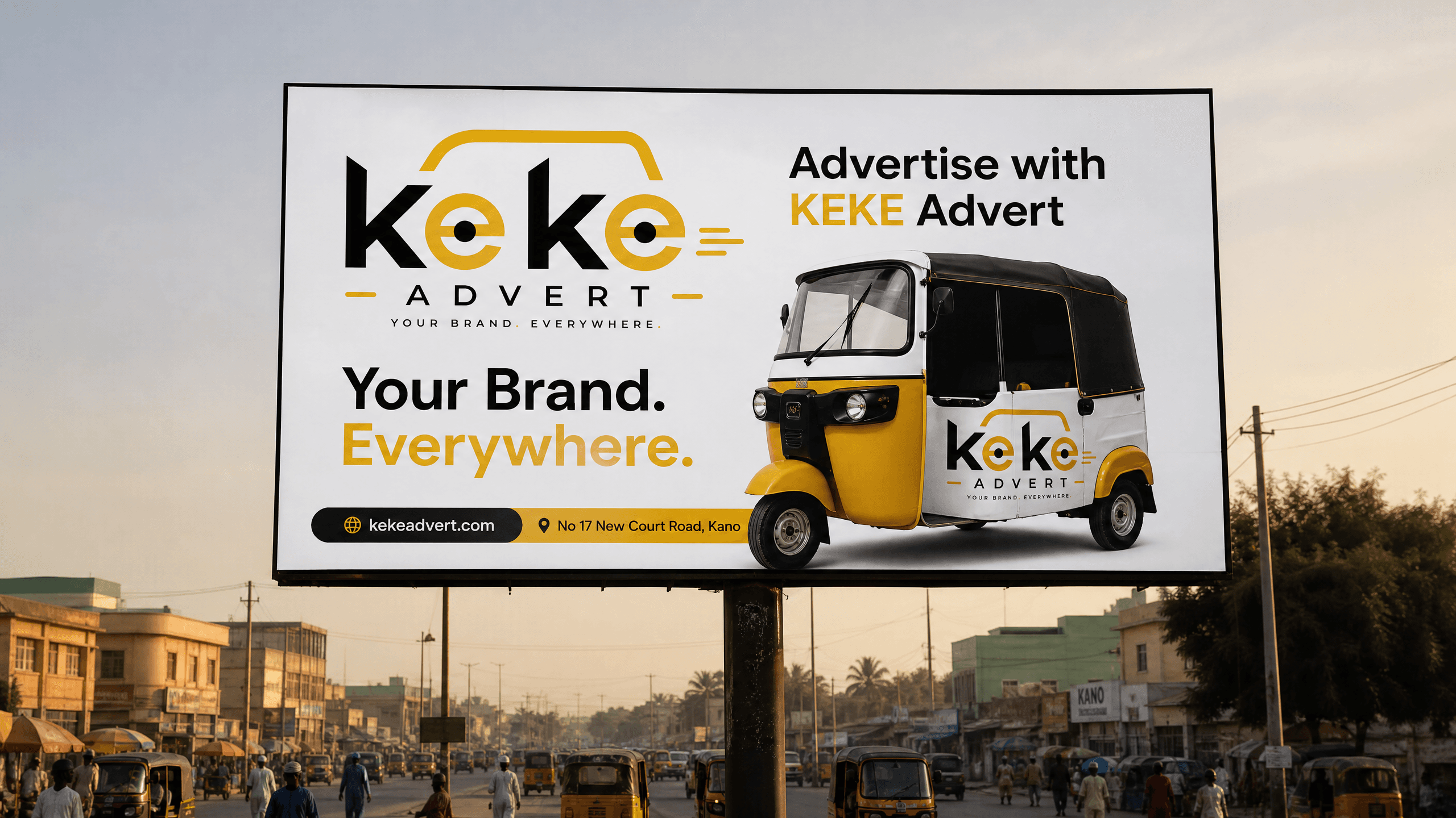 Keke Advert billboard — Your Brand. Everywhere. — in Kano streets